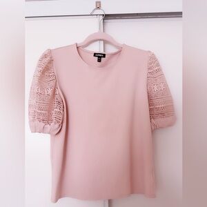 Express Blush Lace Sleeve Blouse